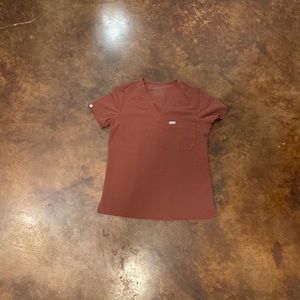 Figs dark cherry scrub top